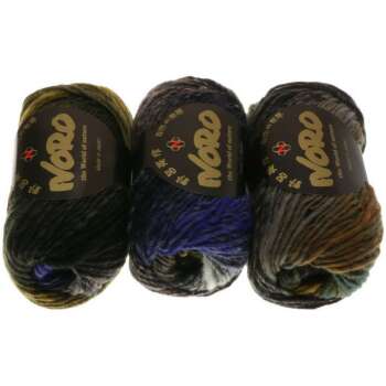 NORO Kureyon Wolle Farbe 283 Black, Royal, Purple,...